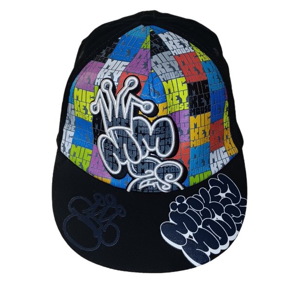 Disney Parks Mickey Mouse Adult Graffiti Hip Hop Hat - Picture 1 of 10